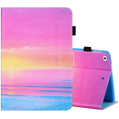 Sewing Thread Horizontal Painted Flat Leather Case with Pen Cover & Anti Skid Strip & Card Slot & Holder & Sleep / Wake-up Function, For iPad Mini 5 / 4 / 3 / 2 / 1, For iPad 10.2 / iPad Air 10.5 (2019), For iPad Pro 11 inch (2020) / (2018), For iPad Air