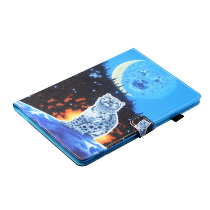 Sewing Thread Horizontal Painted Flat Leather Case with Pen Cover & Anti Skid Strip & Card Slot & Holder & Sleep / Wake-up Function, For iPad Air 2, For  iPad 9.7 (2018) / (2017), For iPad Air 2022 / 2020 10.9
