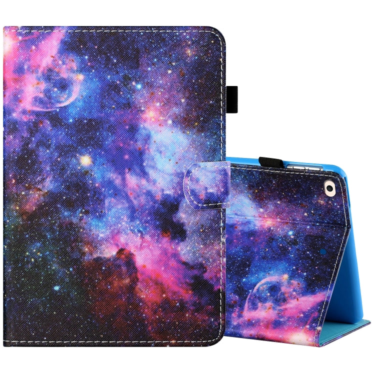 Sewing Thread Horizontal Painted Flat Leather Case with Pen Cover & Anti Skid Strip & Card Slot & Holder & Sleep / Wake-up Function, For iPad Air 2, For  iPad 9.7 (2018) / (2017), For iPad Air 2022 / 2020 10.9
