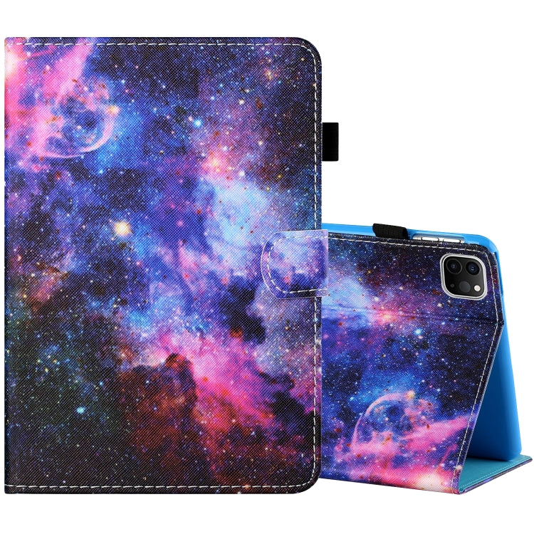 Sewing Thread Horizontal Painted Flat Leather Case with Pen Cover & Anti Skid Strip & Card Slot & Holder & Sleep / Wake-up Function, For iPad Air 2, For  iPad 9.7 (2018) / (2017), For iPad Air 2022 / 2020 10.9