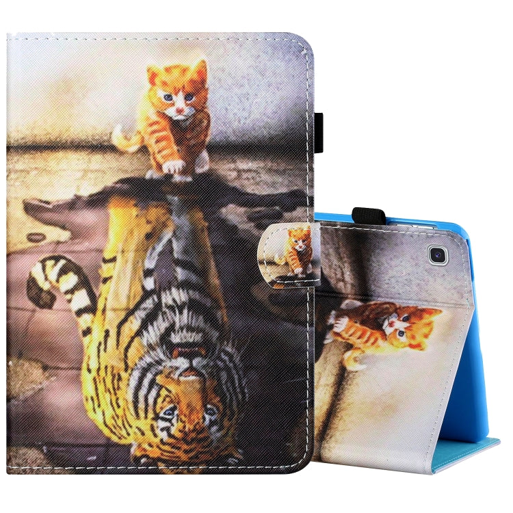 Sewing Thread Horizontal Painted Flat Leather Case with Pen Cover & Anti Skid Strip & Card Slot & Holder & Sleep / Wake-up Function, For Samsung Galaxy Tab S6 Lite SM-P610 / 615, For Amazon Kindle Fire HD8 2020, For Samsung Galaxy Tab A7 2020 T500 / T5...