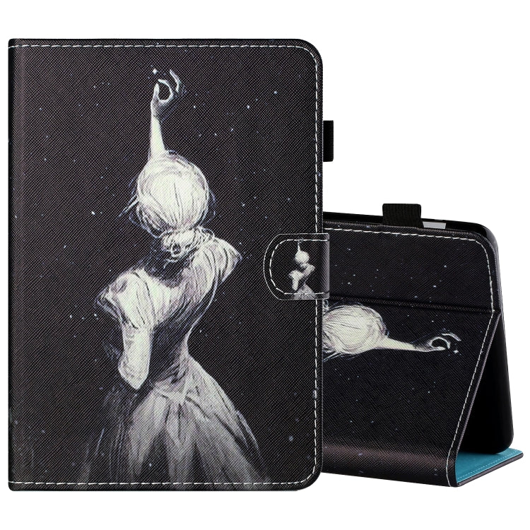 Sewing Thread Horizontal Painted Flat Leather Case with Pen Cover & Anti Skid Strip & Card Slot & Holder & Sleep / Wake-up Function, For Samsung Galaxy Tab S6 Lite SM-P610 / 615, For Amazon Kindle Fire HD8 2020, For Samsung Galaxy Tab A7 2020 T500 / T5...