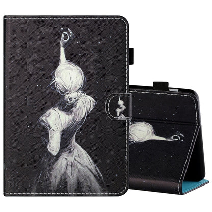 Sewing Thread Horizontal Painted Flat Leather Case with Pen Cover & Anti Skid Strip & Card Slot & Holder & Sleep / Wake-up Function, For Samsung Galaxy Tab S6 Lite SM-P610 / 615, For Amazon Kindle Fire HD8 2020, For Samsung Galaxy Tab A7 2020 T500 / T5...
