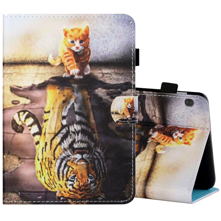 Sewing Thread Horizontal Painted Flat Leather Case with Pen Cover & Anti Skid Strip & Card Slot & Holder & Sleep / Wake-up Function, For Samsung Galaxy Tab S6 Lite SM-P610 / 615, For Amazon Kindle Fire HD8 2020, For Samsung Galaxy Tab A7 2020 T500 / T5...