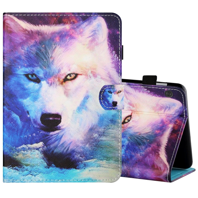 Sewing Thread Horizontal Painted Flat Leather Case with Pen Cover & Anti Skid Strip & Card Slot & Holder & Sleep / Wake-up Function, For Samsung Galaxy Tab S6 Lite SM-P610 / 615, For Amazon Kindle Fire HD8 2020, For Samsung Galaxy Tab A7 2020 T500 / T5...