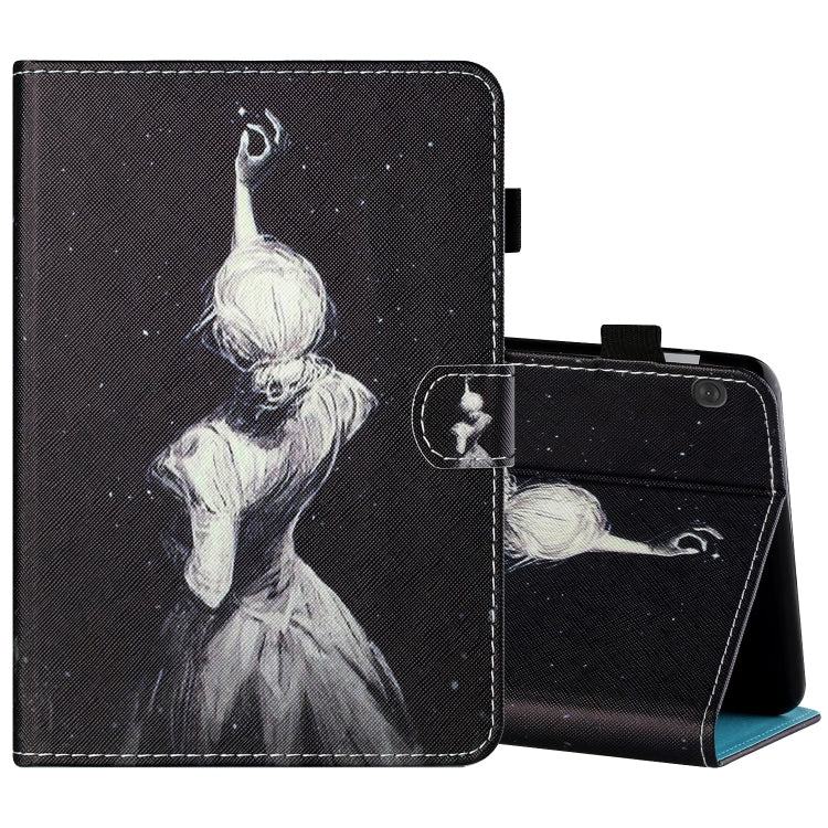 Sewing Thread Horizontal Painted Flat Leather Case with Pen Cover & Anti Skid Strip & Card Slot & Holder & Sleep / Wake-up Function, For Samsung Galaxy Tab S6 Lite SM-P610 / 615, For Amazon Kindle Fire HD8 2020, For Samsung Galaxy Tab A7 2020 T500 / T5...