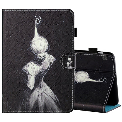 Sewing Thread Horizontal Painted Flat Leather Case with Pen Cover & Anti Skid Strip & Card Slot & Holder & Sleep / Wake-up Function, For Samsung Galaxy Tab S6 Lite SM-P610 / 615, For Amazon Kindle Fire HD8 2020, For Samsung Galaxy Tab A7 2020 T500 / T5...