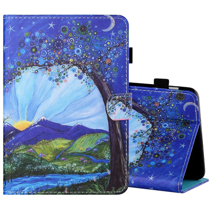 Sewing Thread Horizontal Painted Flat Leather Case with Pen Cover & Anti Skid Strip & Card Slot & Holder & Sleep / Wake-up Function, For Samsung Galaxy Tab S6 Lite SM-P610 / 615, For Amazon Kindle Fire HD8 2020, For Samsung Galaxy Tab A7 2020 T500 / T5...