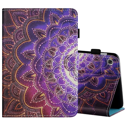 Sewing Thread Horizontal Painted Flat Leather Case with Pen Cover & Anti Skid Strip & Card Slot & Holder & Sleep / Wake-up Function, For Lenovo Tab FHD M10 Plus X606F