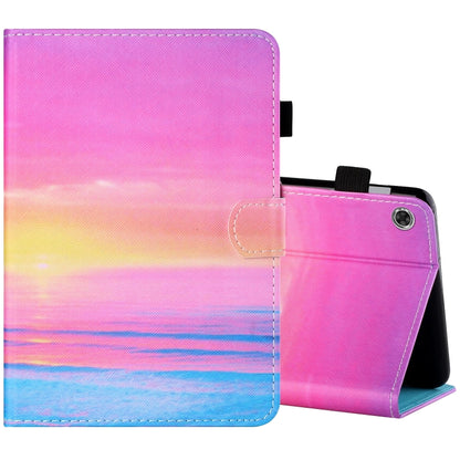 Sewing Thread Horizontal Painted Flat Leather Case with Pen Cover & Anti Skid Strip & Card Slot & Holder & Sleep / Wake-up Function, For Lenovo Tab FHD M10 Plus X606F