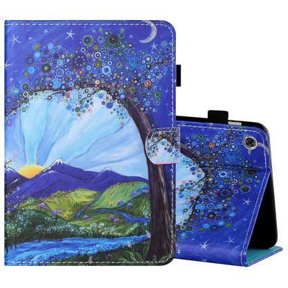 Sewing Thread Horizontal Painted Flat Leather Case with Pen Cover & Anti Skid Strip & Card Slot & Holder & Sleep / Wake-up Function, For Lenovo Tab FHD M10 Plus X606F