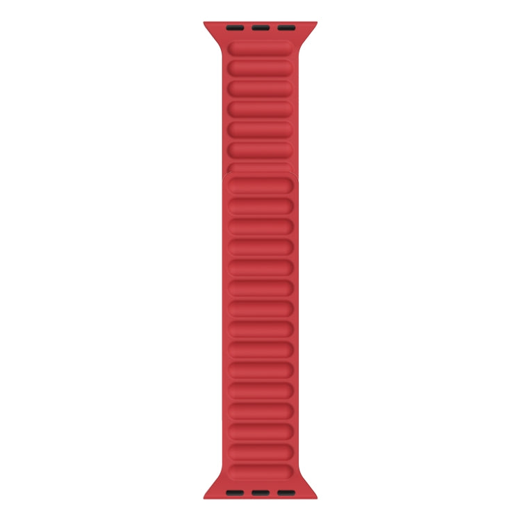 Silicone Magnetic Chain Watchband For Apple Watch Series 6 & SE & 5 & 4 44mm / 3 & 2 & 1 42mm, For Apple Watch Series 7 45mm / 6 & SE & 5 & 4 44mm / 3 & 2 & 1 42mm, For Apple Watch Ultra 49mm / Series 8&7 45mm / SE 2&6&SE&5&4 44mm / 3&2&1 42mm