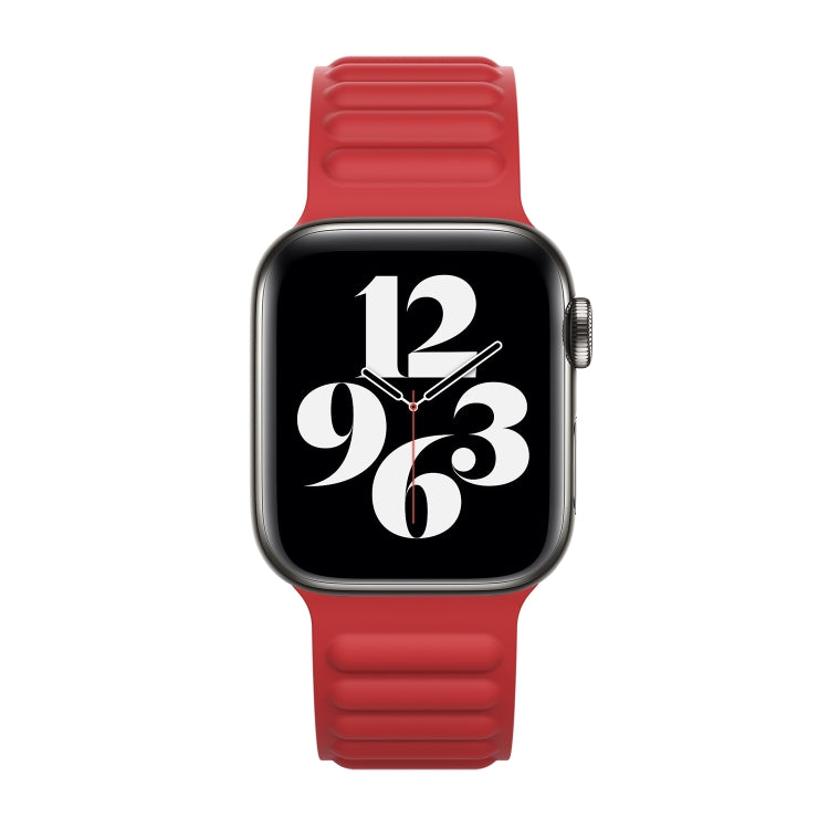 Silicone Magnetic Chain Watchband For Apple Watch Series 6 & SE & 5 & 4 44mm / 3 & 2 & 1 42mm, For Apple Watch Series 7 45mm / 6 & SE & 5 & 4 44mm / 3 & 2 & 1 42mm, For Apple Watch Ultra 49mm / Series 8&7 45mm / SE 2&6&SE&5&4 44mm / 3&2&1 42mm