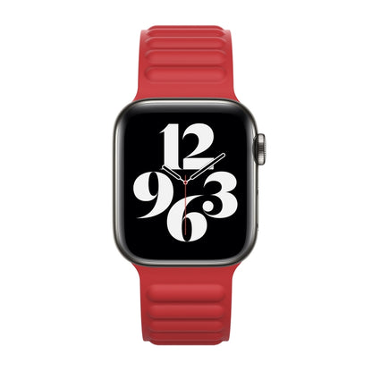 Silicone Magnetic Chain Watchband For Apple Watch Series 6 & SE & 5 & 4 44mm / 3 & 2 & 1 42mm, For Apple Watch Series 7 45mm / 6 & SE & 5 & 4 44mm / 3 & 2 & 1 42mm, For Apple Watch Ultra 49mm / Series 8&7 45mm / SE 2&6&SE&5&4 44mm / 3&2&1 42mm