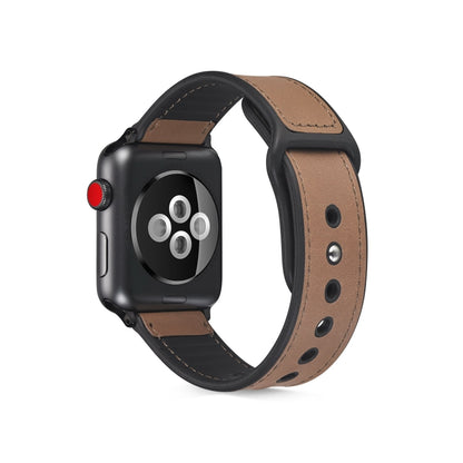 Paste Leather TPU Watchband For Apple Watch Series 6 & SE & 5 & 4 44mm / 3 & 2 & 1 42mm