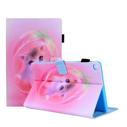 For Galaxy Tab S5e 10.5 T720 / T725 Colored Drawing Horizontal Flip PU Leather Case with Holder & Card Slots, Pink Cat, Blue Dog, Sparkling Pineapple, Horse, Star-picking Girl, Pineapple, Purple Butterfly, Gold Butterfly, Pear Blossom, Blue Pineapple