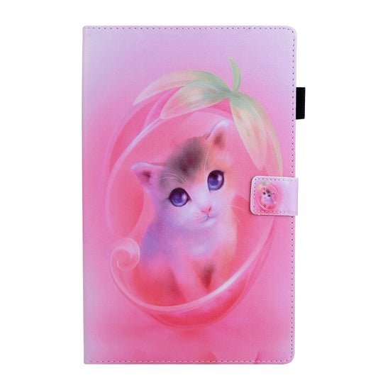 For Galaxy Tab S5e 10.5 T720 / T725 Colored Drawing Horizontal Flip PU Leather Case with Holder & Card Slots, Pink Cat, Blue Dog, Sparkling Pineapple, Horse, Star-picking Girl, Pineapple, Purple Butterfly, Gold Butterfly, Pear Blossom, Blue Pineapple  ...