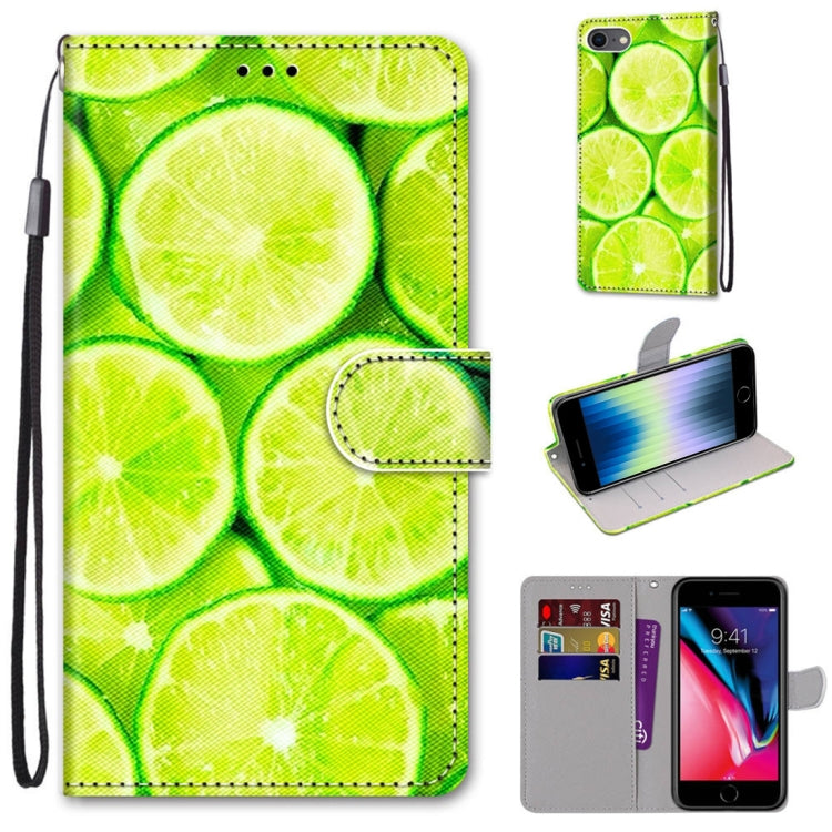 Coloured Drawing Cross Texture Horizontal Flip PU Leather Case with Holder & Card Slots & Wallet & Lanyard, For iPhone 6 / 6s, For iPhone SE 2022 / SE 2020 / 8 / 7
