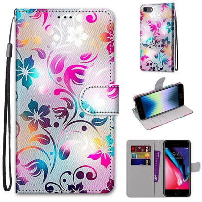 Coloured Drawing Cross Texture Horizontal Flip PU Leather Case with Holder & Card Slots & Wallet & Lanyard, For iPhone 6 / 6s, For iPhone SE 2022 / SE 2020 / 8 / 7