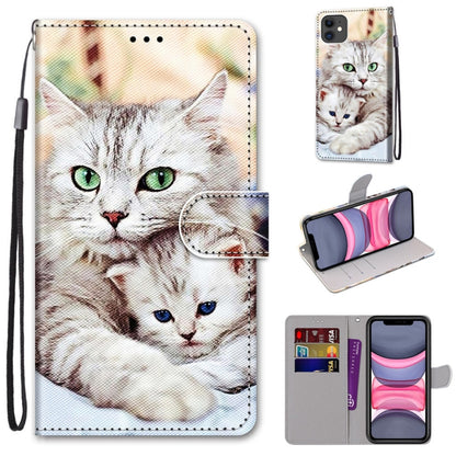 Coloured Drawing Cross Texture Horizontal Flip PU Leather Case with Holder & Card Slots & Wallet & Lanyard, For iPhone 11, For iPhone 11 Pro