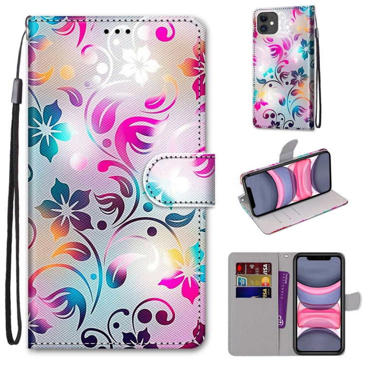 Coloured Drawing Cross Texture Horizontal Flip PU Leather Case with Holder & Card Slots & Wallet & Lanyard, For iPhone 11, For iPhone 11 Pro