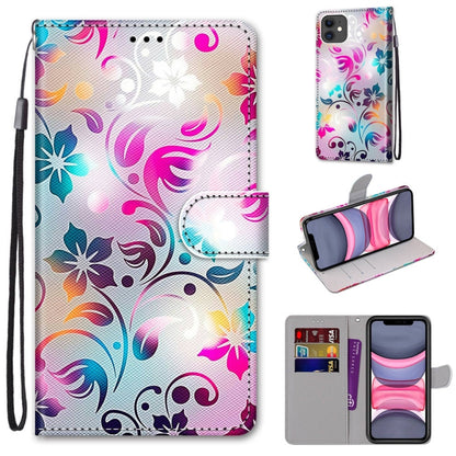 Coloured Drawing Cross Texture Horizontal Flip PU Leather Case with Holder & Card Slots & Wallet & Lanyard, For iPhone 11, For iPhone 11 Pro