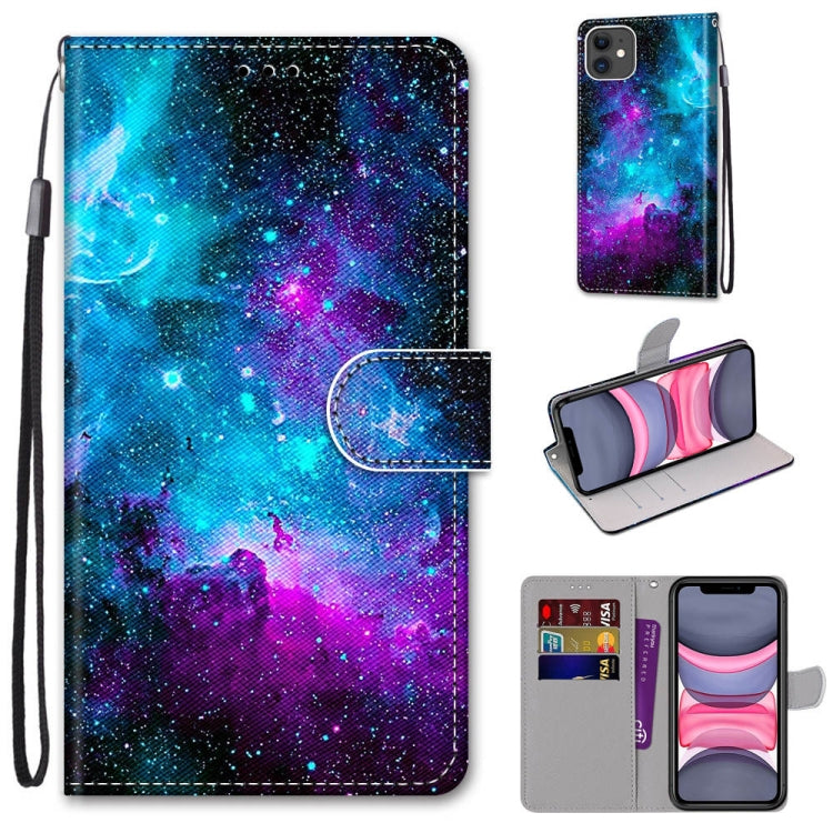 Coloured Drawing Cross Texture Horizontal Flip PU Leather Case with Holder & Card Slots & Wallet & Lanyard, For iPhone 11, For iPhone 11 Pro