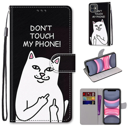 Coloured Drawing Cross Texture Horizontal Flip PU Leather Case with Holder & Card Slots & Wallet & Lanyard, For iPhone 11, For iPhone 11 Pro
