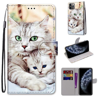 Coloured Drawing Cross Texture Horizontal Flip PU Leather Case with Holder & Card Slots & Wallet & Lanyard, For iPhone 11, For iPhone 11 Pro