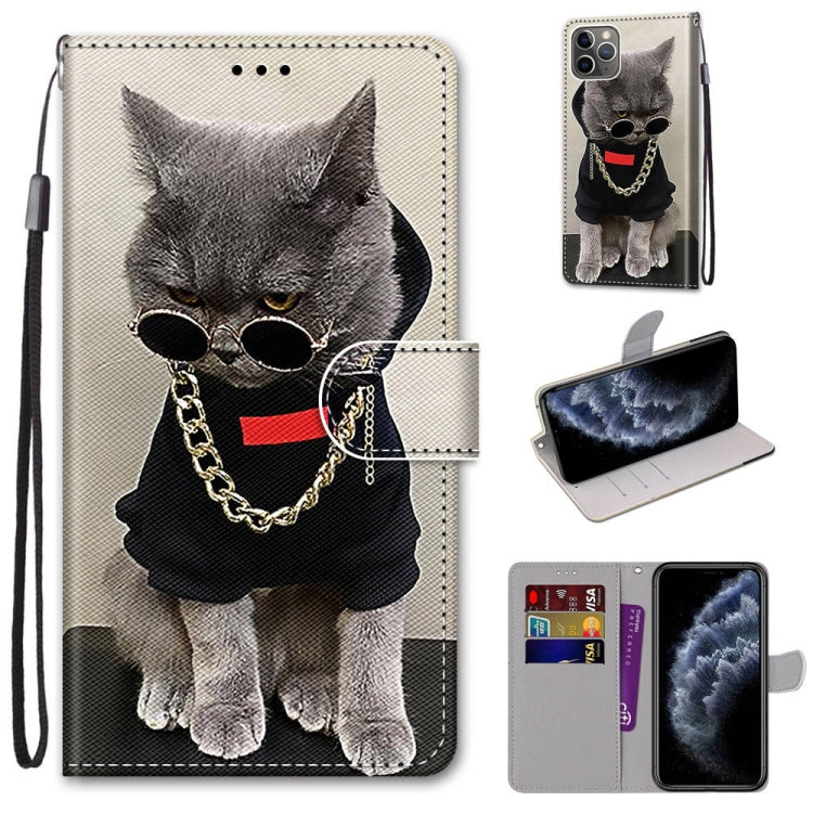 Coloured Drawing Cross Texture Horizontal Flip PU Leather Case with Holder & Card Slots & Wallet & Lanyard, For iPhone 11, For iPhone 11 Pro