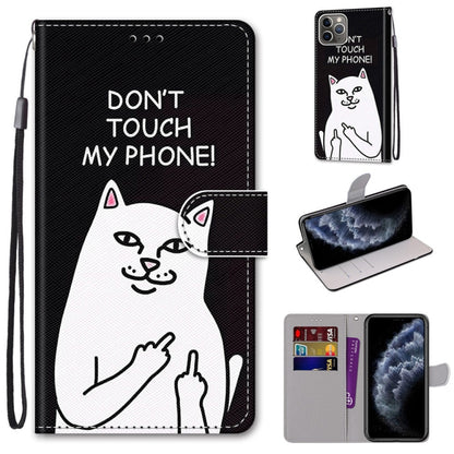 Coloured Drawing Cross Texture Horizontal Flip PU Leather Case with Holder & Card Slots & Wallet & Lanyard, For iPhone 11, For iPhone 11 Pro