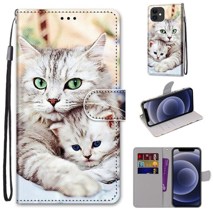 Coloured Drawing Cross Texture Horizontal Flip PU Leather Case with Holder & Card Slots & Wallet & Lanyard, For iPhone 11 Pro Max, For iPhone 12 mini