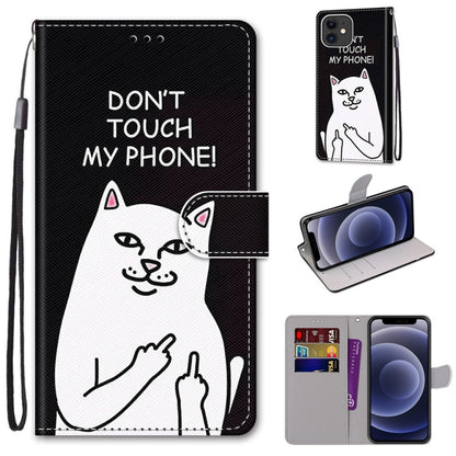 Coloured Drawing Cross Texture Horizontal Flip PU Leather Case with Holder & Card Slots & Wallet & Lanyard, For iPhone 11 Pro Max, For iPhone 12 mini