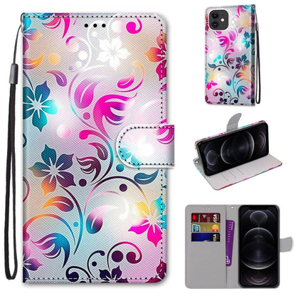 Coloured Drawing Cross Texture Horizontal Flip PU Leather Case with Holder & Card Slots & Wallet & Lanyard, For iPhone 12 / 12 Pro, For iPhone 12 Pro Max