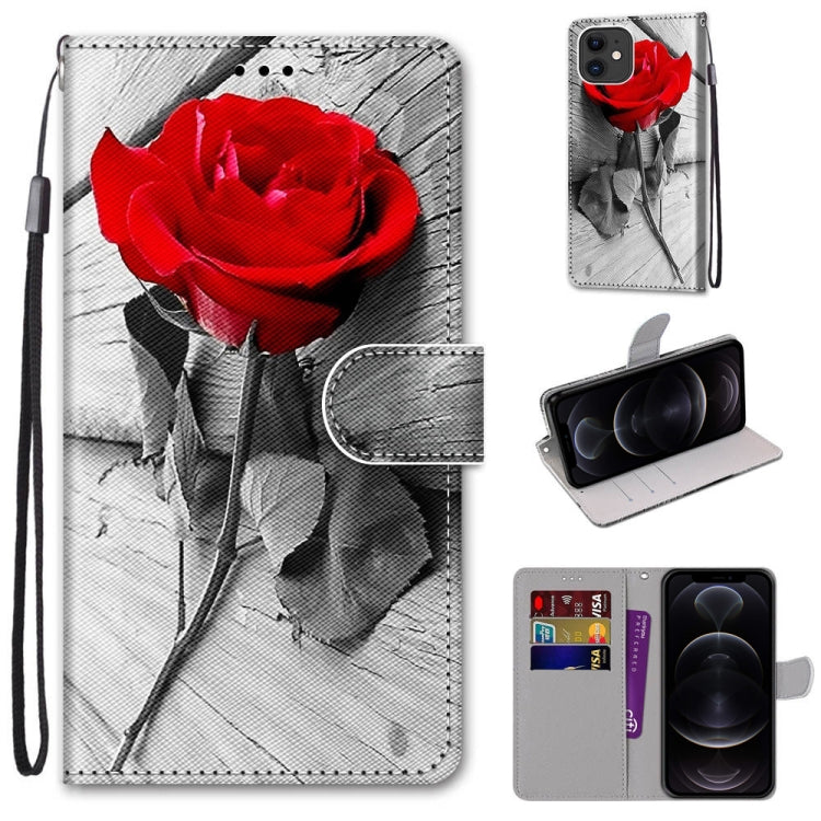 Coloured Drawing Cross Texture Horizontal Flip PU Leather Case with Holder & Card Slots & Wallet & Lanyard, For iPhone 12 / 12 Pro, For iPhone 12 Pro Max