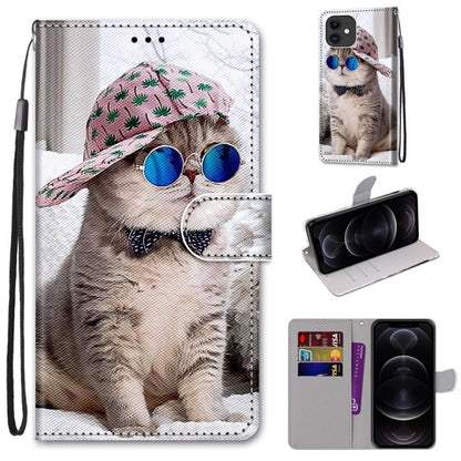 Coloured Drawing Cross Texture Horizontal Flip PU Leather Case with Holder & Card Slots & Wallet & Lanyard, For iPhone 12 / 12 Pro, For iPhone 12 Pro Max