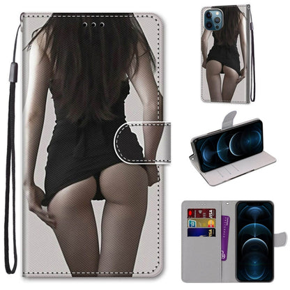 Coloured Drawing Cross Texture Horizontal Flip PU Leather Case with Holder & Card Slots & Wallet & Lanyard, For iPhone 12 / 12 Pro, For iPhone 12 Pro Max