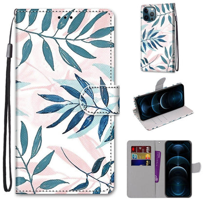 Coloured Drawing Cross Texture Horizontal Flip PU Leather Case with Holder & Card Slots & Wallet & Lanyard, For iPhone 12 / 12 Pro, For iPhone 12 Pro Max