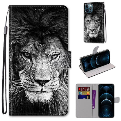 Coloured Drawing Cross Texture Horizontal Flip PU Leather Case with Holder & Card Slots & Wallet & Lanyard, For iPhone 12 / 12 Pro, For iPhone 12 Pro Max