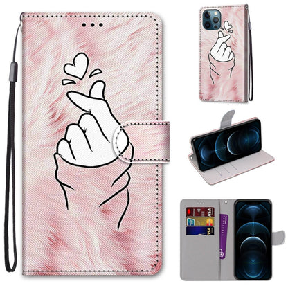 Coloured Drawing Cross Texture Horizontal Flip PU Leather Case with Holder & Card Slots & Wallet & Lanyard, For iPhone 12 / 12 Pro, For iPhone 12 Pro Max