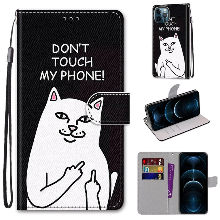 Coloured Drawing Cross Texture Horizontal Flip PU Leather Case with Holder & Card Slots & Wallet & Lanyard, For iPhone 12 / 12 Pro, For iPhone 12 Pro Max