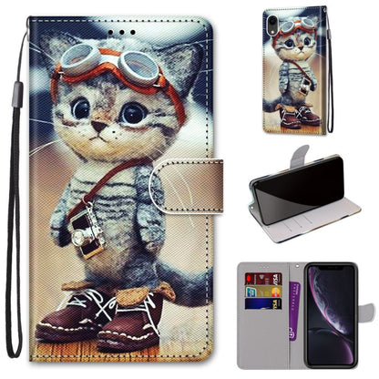 Coloured Drawing Cross Texture Horizontal Flip PU Leather Case with Holder & Card Slots & Wallet & Lanyard, For iPhone XS / X, For iPhone XR