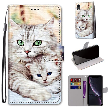 Coloured Drawing Cross Texture Horizontal Flip PU Leather Case with Holder & Card Slots & Wallet & Lanyard, For iPhone XS / X, For iPhone XR