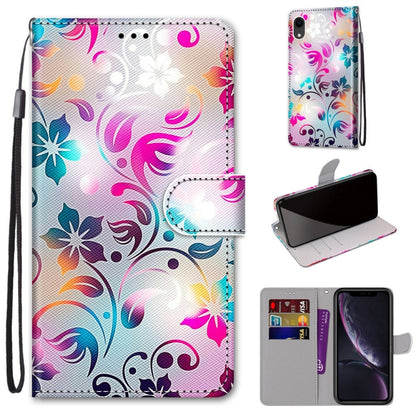 Coloured Drawing Cross Texture Horizontal Flip PU Leather Case with Holder & Card Slots & Wallet & Lanyard, For iPhone XS / X, For iPhone XR