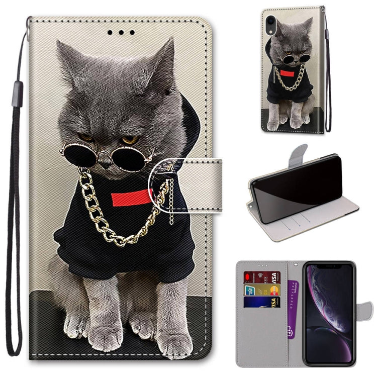 Coloured Drawing Cross Texture Horizontal Flip PU Leather Case with Holder & Card Slots & Wallet & Lanyard, For iPhone XS / X, For iPhone XR