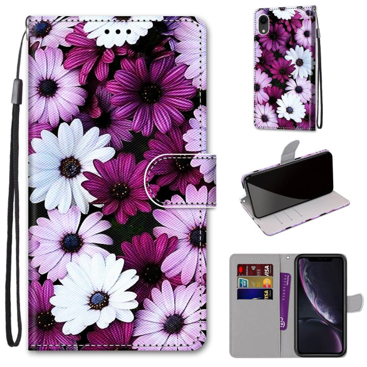 Coloured Drawing Cross Texture Horizontal Flip PU Leather Case with Holder & Card Slots & Wallet & Lanyard, For iPhone XS / X, For iPhone XR