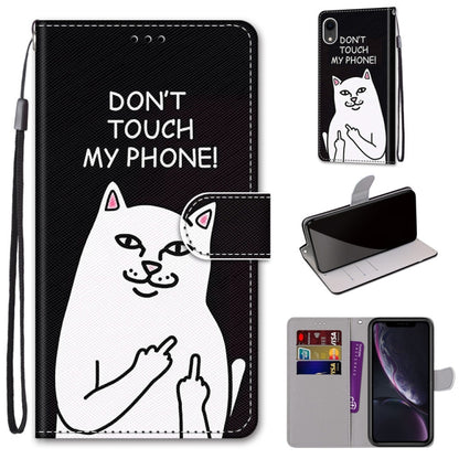 Coloured Drawing Cross Texture Horizontal Flip PU Leather Case with Holder & Card Slots & Wallet & Lanyard, For iPhone XS / X, For iPhone XR