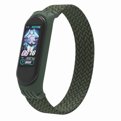 For Xiaomi Mi Band 5 / 4 / 3 / Huami Single Lap Braided Yarn + TPU Wrist Strap Watchbands, S, M, L