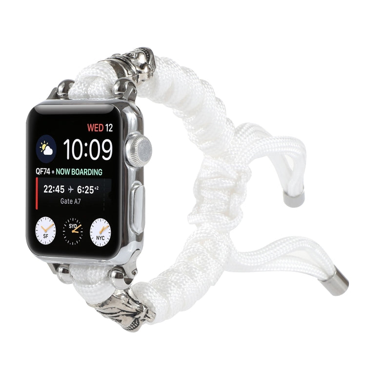 Skull Umbrella Cord Braided Watch Strap, For Apple Watch Ultra 49mm / Series 8&7 45mm / SE 2&6&SE&5&4 44mm / 3&2&1 42mm, For Apple Watch Series 8&7 41mm / SE 2&6&SE&5&4 40mm / 3&2&1 38mm                                                                  ...