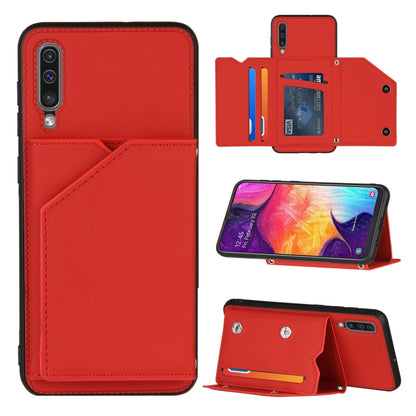 Skin Feel PU + TPU + PC Back Cover Shockproof Case with Card Slots & Holder & Photo Frame, For OPPO Realme 7, For Samsung Galaxy A50 & A30s & A50s, For OPPO Realme C11, For Samsung Galaxy A70 & A70s, For OPPO Realme C15, For Samsung Galaxy M60s & A81  ...